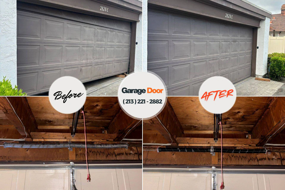 Before and after: garage door repair Jonesville, SC
